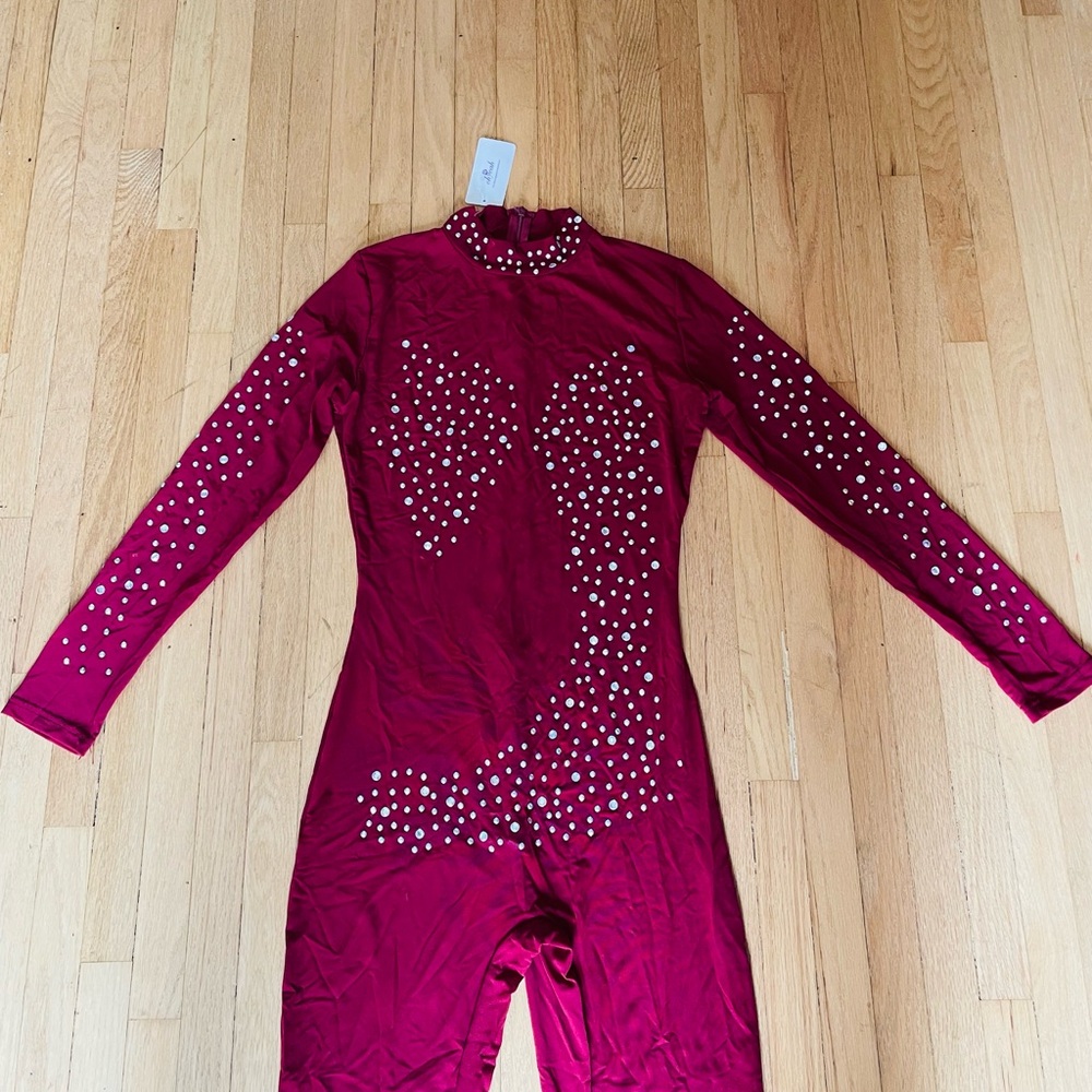 Red Rhinestone Bodysuit